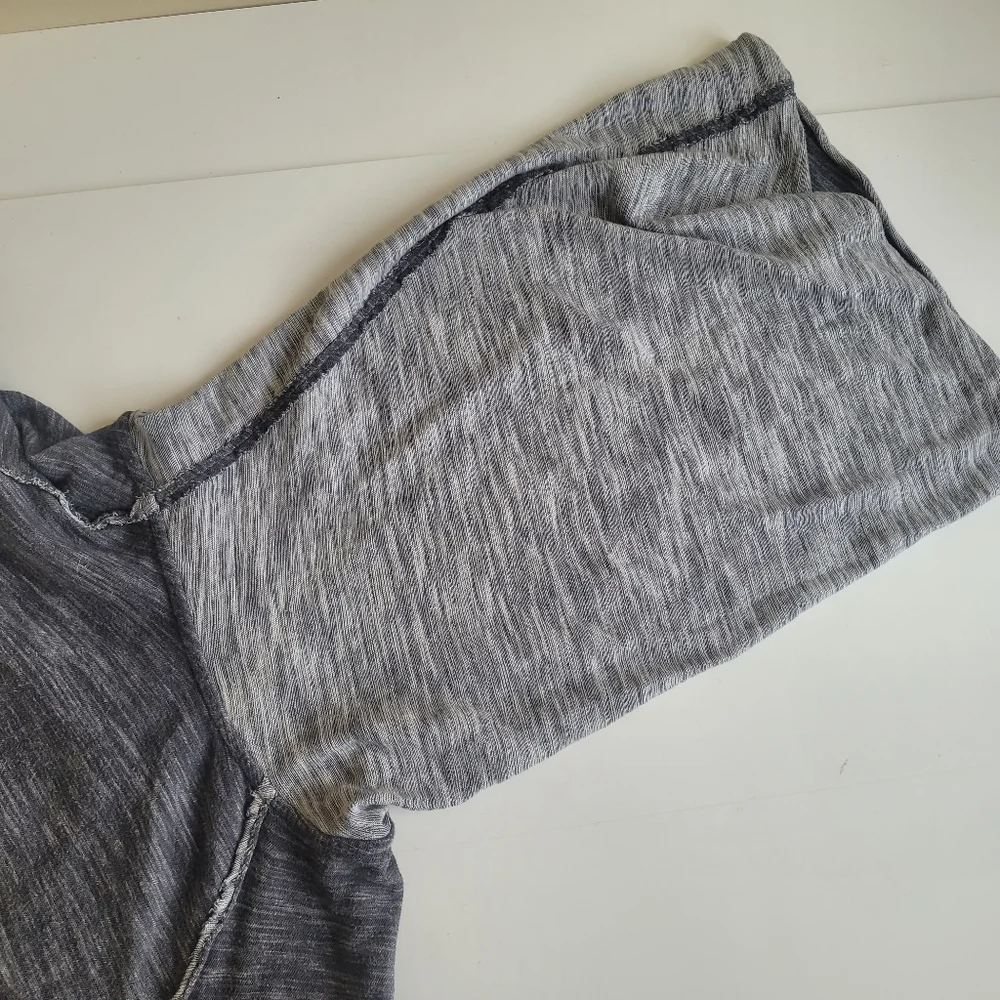 Free People Beach Oversized Cowl Neck Lightweight Knit Top Gray Womens